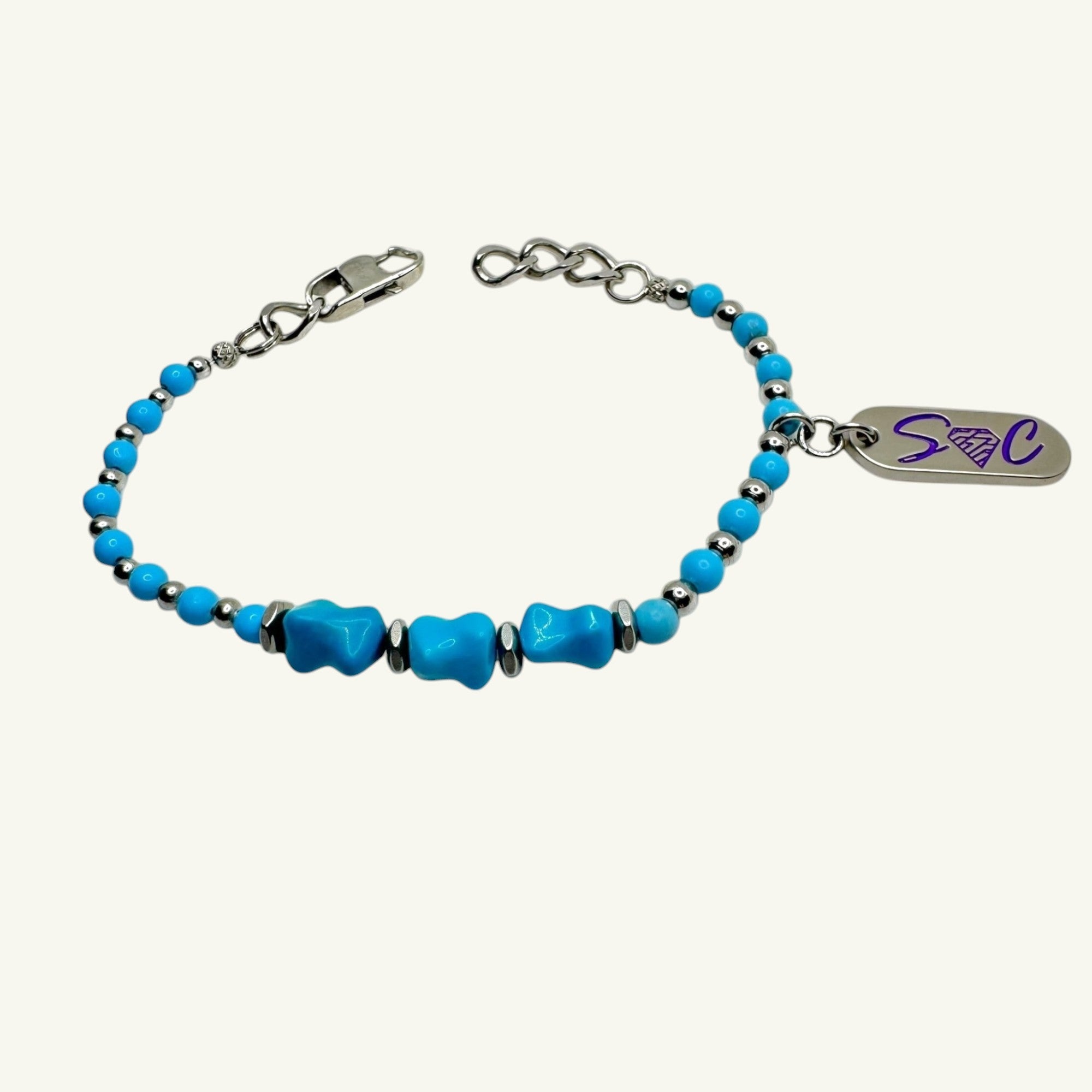 Bracciale Howlite azzurra Sharifa Crystals